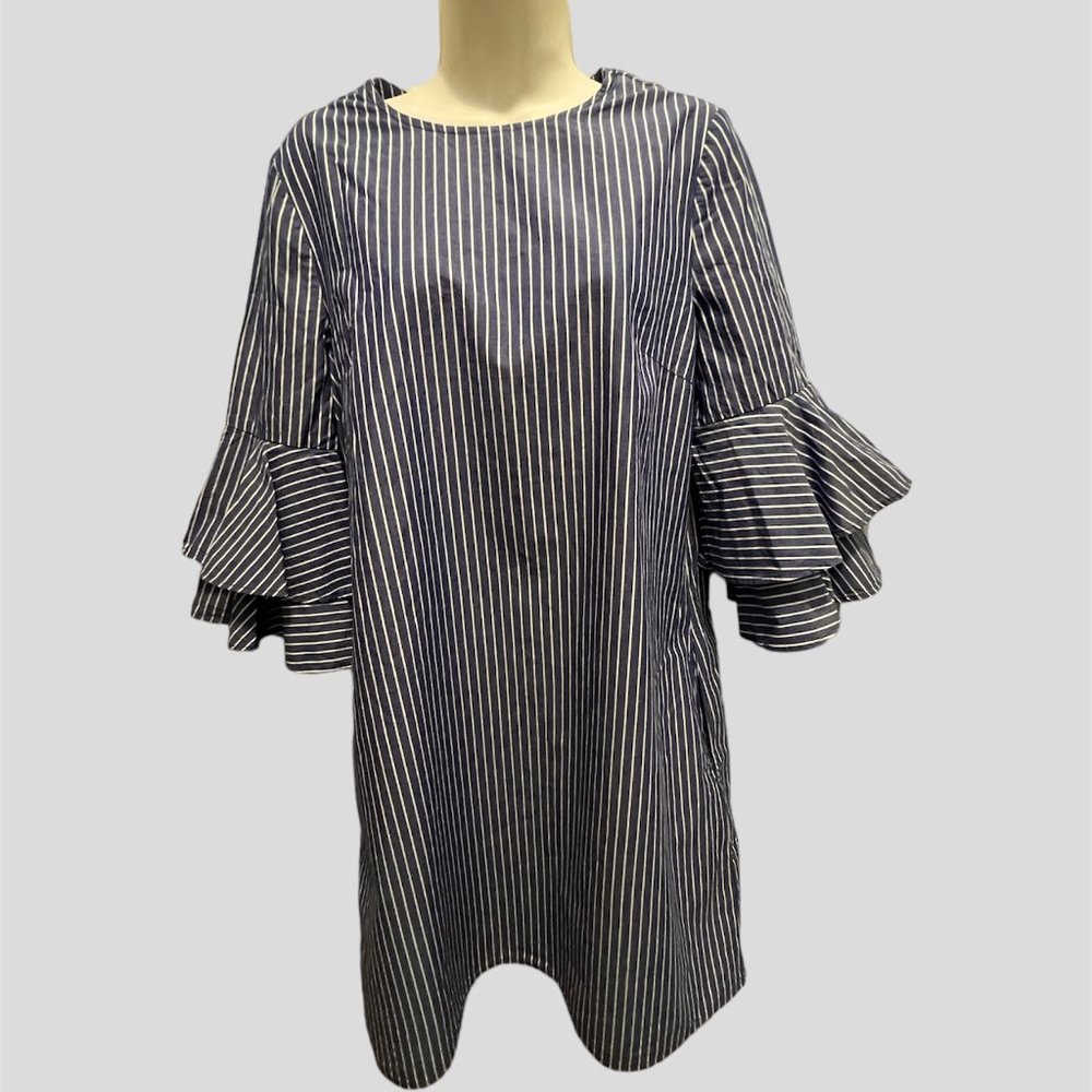 Beachlunchlounge size SP blue and white stripe delphina dress NWT
